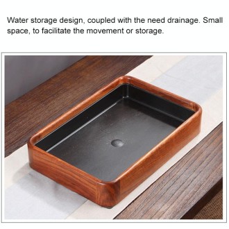 Household Rosewood Water Storage Tea Tray Kung Fu Teaware, Size: 26 x 19 x 5cm