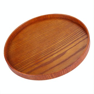 Creative Round Solid Wood Tea Tray Hotel Wooden Tay Storage Tray, Diameter: 21 cm