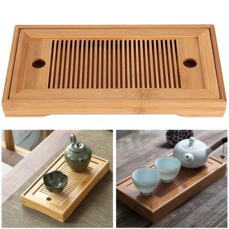 Bamboo Tea Trays Kung Fu Tea Accessories Tea Tray Table With Drain Rack(primary color)