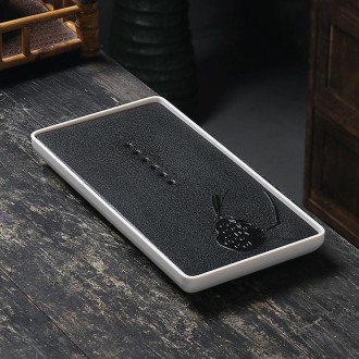 Rectangle Melamine Material Tea Tray with Round Holes, Size: 28 x 14 x 3cm