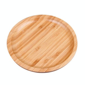 Household Creative Simple Round Bamboo Tea Tray Mini Tea Table, Diameter: 25cm