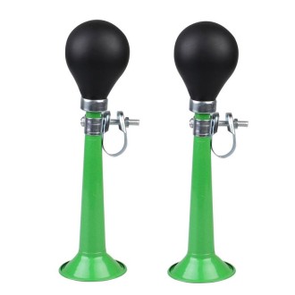 2pcs 7 inch Metal Plating Bicycle Air Horn Bicycle Accessories, Color: Green