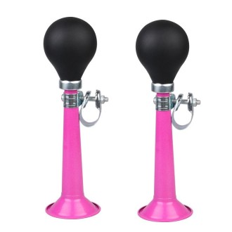 2pcs 7 inch Metal Plating Bicycle Air Horn Bicycle Accessories, Color: Pink