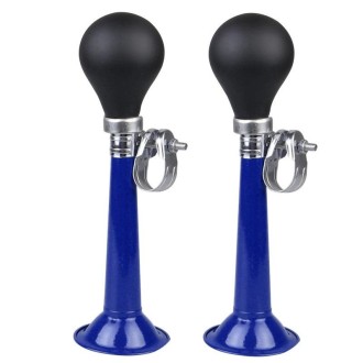 2pcs 7 inch Metal Plating Bicycle Air Horn Bicycle Accessories, Color: Blue