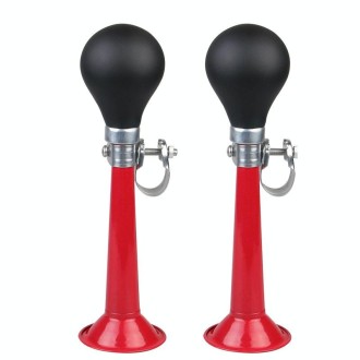 2pcs 7 inch Metal Plating Bicycle Air Horn Bicycle Accessories, Color: Red