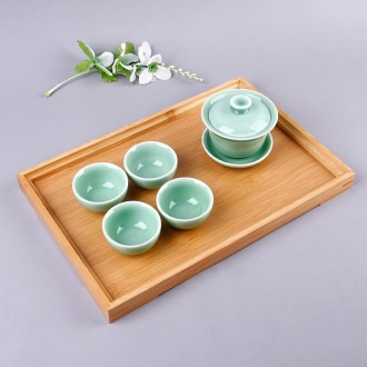 Bamboo Right Angle Tea Tray Tea Table, Size:  44x32cm