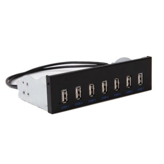 7 Port USB2.0 Optical Drive Bit Front Panel, Style: Side Plug