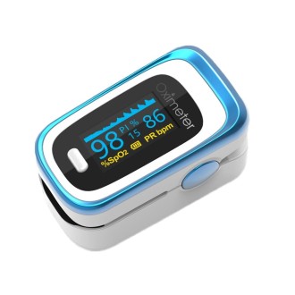 Finger Pulse Oximeter Finger Pulse Blood Oxygen Saturation Monitor, Colour: 131R Blue White(English Manual)