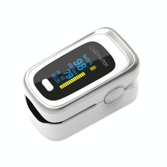 Finger Pulse Oximeter Finger Pulse Blood Oxygen Saturation Monitor, Colour: 130R Silver White(English Manual)