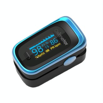 Finger Pulse Oximeter Finger Pulse Blood Oxygen Saturation Monitor, Colour: 131R Blue Black(English Manual)