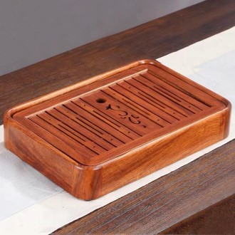 Household Rosewood Water Storage Tea Tray Kung Fu Teaware, Size: 36 x 24 x 6cm