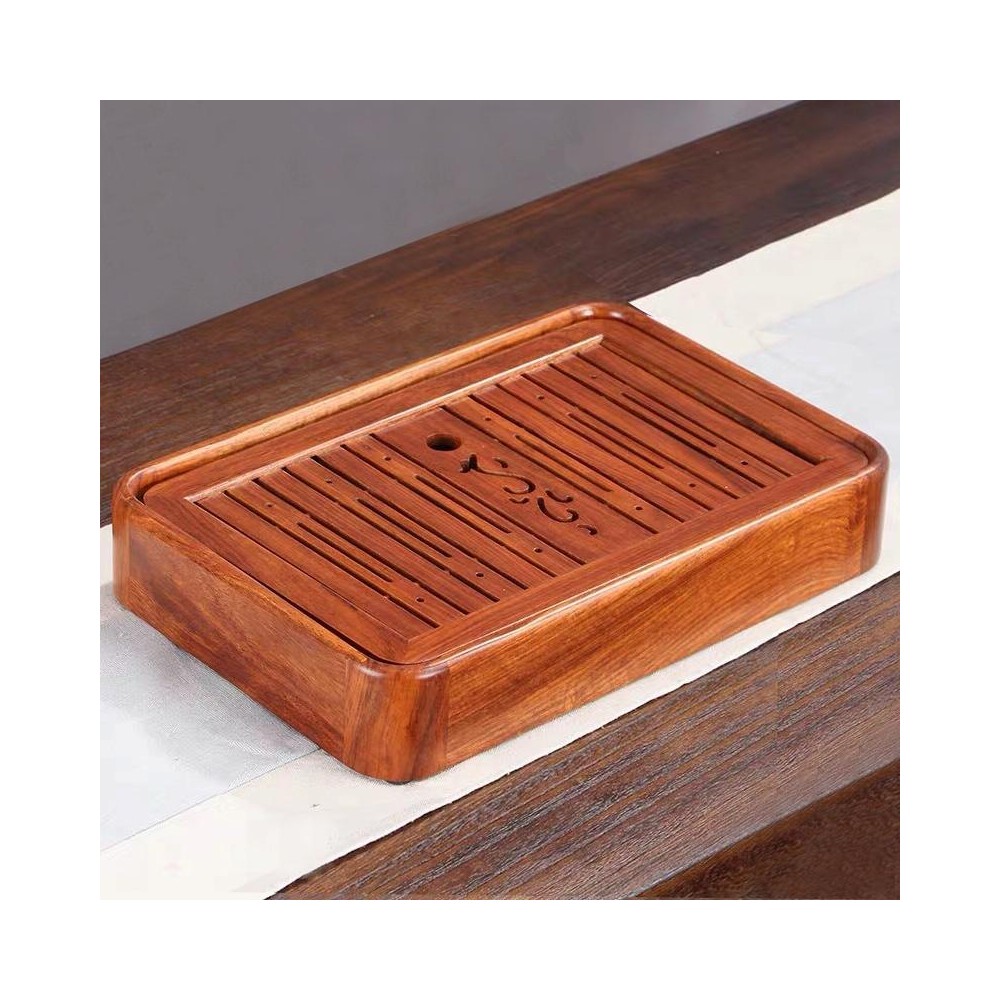 Household Rosewood Water Storage Tea Tray Kung Fu Teaware, Size: 36 x 24 x 6cm