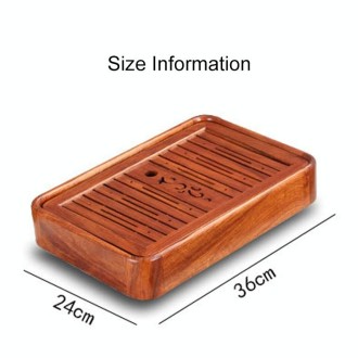 Household Rosewood Water Storage Tea Tray Kung Fu Teaware, Size: 36 x 24 x 6cm