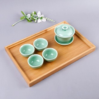 Bamboo Right Angle Tea Tray Tea Table, Size:  37x26cm