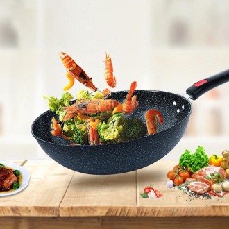 Induction Cooker General Health Maifan Stone Wok Non-stick Pan, Mouth Diameter: 32cm