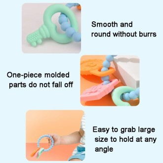 Infant Baby Teether Comfort Anti-eating Hand Bracelet Key Shape Molar Silicone Toy(Grey)