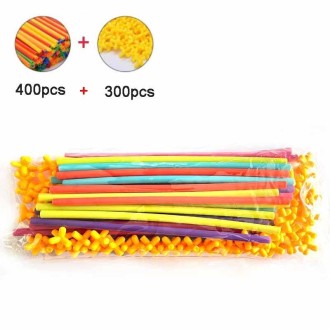 400pcs Pipe+400 Connectors DIY Plastic 4D Straw Building Blocks Joint Funny Development Toys