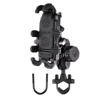 MOTOSLG Crab Motorcycle Phone Clamp Bracket U-Type Headbar Mount with Anti-theft Lock(Black)