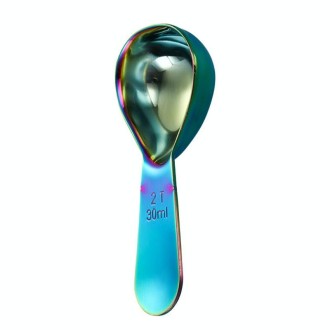 30ml 304 Stainless Steel Thickened Coffee Spoon With Scale Measuring Bean Spoon, Color: Colorful