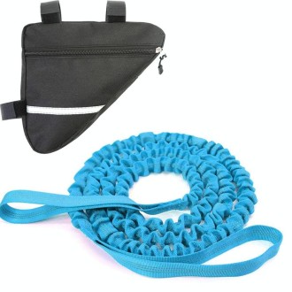 Bicycle Trailer Rope Parent-Child Tensile Traction Rope(Blue + Triangle Bag)