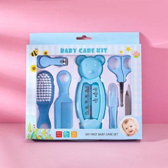 7 in 1 Baby Care Set Baby Daily Cleaning Tools Kit(Blue)