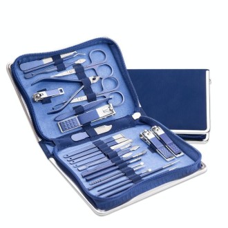 Stainless Steel Nail Clipper Nail Art Tool Set, Color: 26 PCS/Set (Blue)