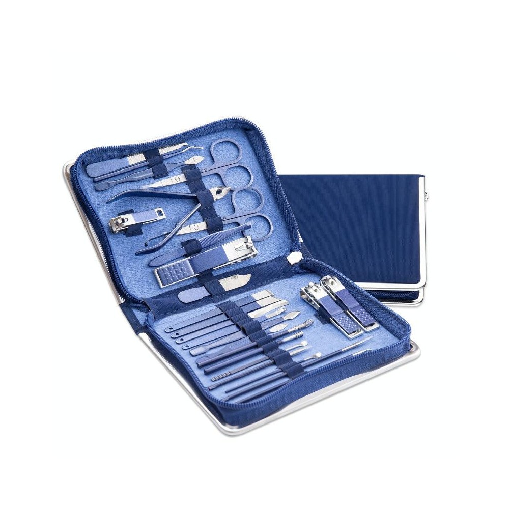 Stainless Steel Nail Clipper Nail Art Tool Set, Color: 26 PCS/Set (Blue)