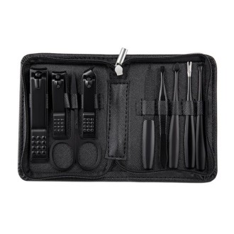 9 PCS/Set Stainless Steel Dead Skin Nail Trimming Set(Black)