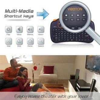 VIBOTON S1 Air Mouse 83-keys QWERTY 2.4GHz Mini Rechargeable Wireless Keyboard with Touchpad for PC, Pad, Android / Google TV Bo