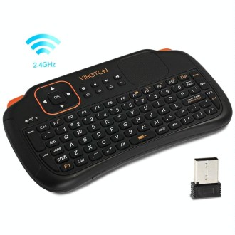 VIBOTON S1 Air Mouse 83-keys QWERTY 2.4GHz Mini Rechargeable Wireless Keyboard with Touchpad for PC, Pad, Android / Google TV Bo