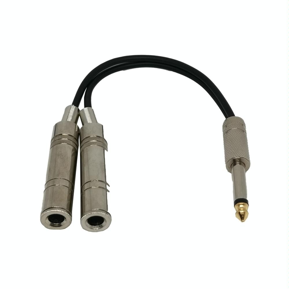 6.35mm Male To 2 Female Single Channel Noise Reduction Shielded Bass Electric Guitar Cable Musical Instrument Accessories(0.2m)