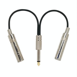 6.35mm Male To 2 Female Single Channel Noise Reduction Shielded Bass Electric Guitar Cable Musical Instrument Accessories(0.2m)