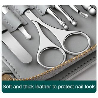 12 in 1 Stainless Steel Nail Trimming and Polishing Tool Set, Style: Bamboo Section