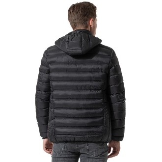 19 Zone 4 Control Black USB Winter Electric Heated Jacket Warm Thermal Jacket, Size: XXXXXXL