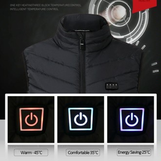 13  Area Double Control  Blue USB Electric Heating Undershirt Intelligent Warm Vest(4XL)