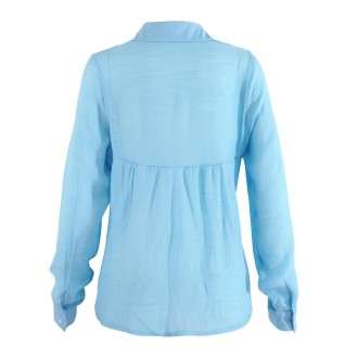 Spring And Autumn Casual Loose Long-Sleeved Breathable Linen Shirt, Size: XXXL(Blue Flower)