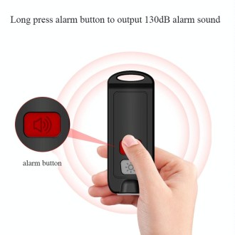 AF-2002 130dB Rechargeable Anti-Wolf Alarm Self-Defense Device With Distress Light(Black)