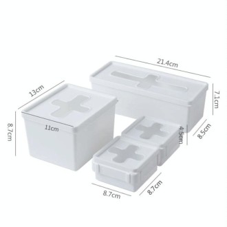 Combinable Drawer With Lid Sorting Cross Window Desktop Sundries Storage Box, Colour: Large Rectangle