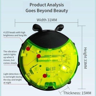 Ladybug Wheel Light Children Balance Bike Bicycle Hub Light, Color: Smart Green