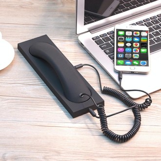 3.5mm Universal Office Mobile Phone Retro External Headset Mobile Phone Handset(Black)