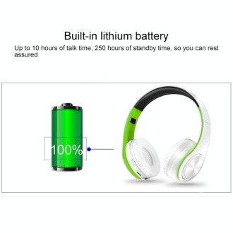 LPT660 Wireless Folding Sports Stereo Music Bluetooth Phones Earphones Support TF Card (Green)