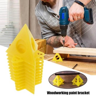 10pcs/Pack Woodworking Paint Pyramid Stands Cone Support Stand(Yellow)