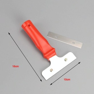 Iron Head Plastic Handle Scraper Cleaner for Glass Window Tile Floor Ice Wall Paint(Red)