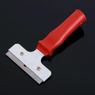 Iron Head Plastic Handle Scraper Cleaner for Glass Window Tile Floor Ice Wall Paint(Red)