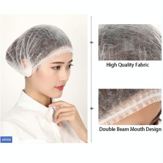 200 PCS Non-woven Disposable Pleated Anti Dust Hat Bath Caps For Spa Hair Salon Beauty(White)