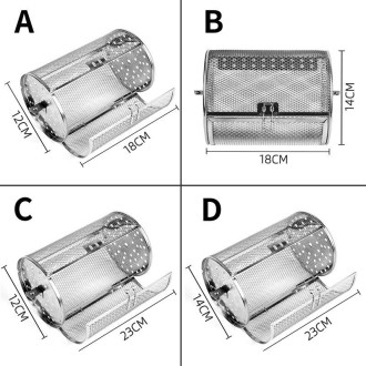 D Type 14 x 23cm  Stainless Steel Roasting Cage Oven Peanut Chestnut Cage