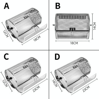 C Type 12 x 23cm Stainless Steel Roasting Cage Oven Peanut Chestnut Cage