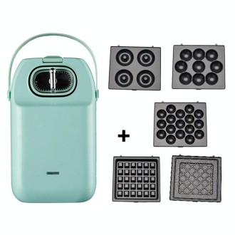 Multifunctional Waffle Maker Toaster Home Breakfast Machine Toast Pressure Roast(Green)