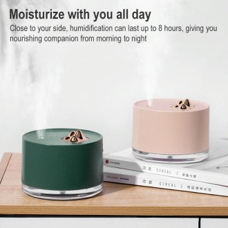 Desktop Mini Moisturizing Mountain Shaped Humidifier with Colorful Night Light, Rechargeable Version(Green)