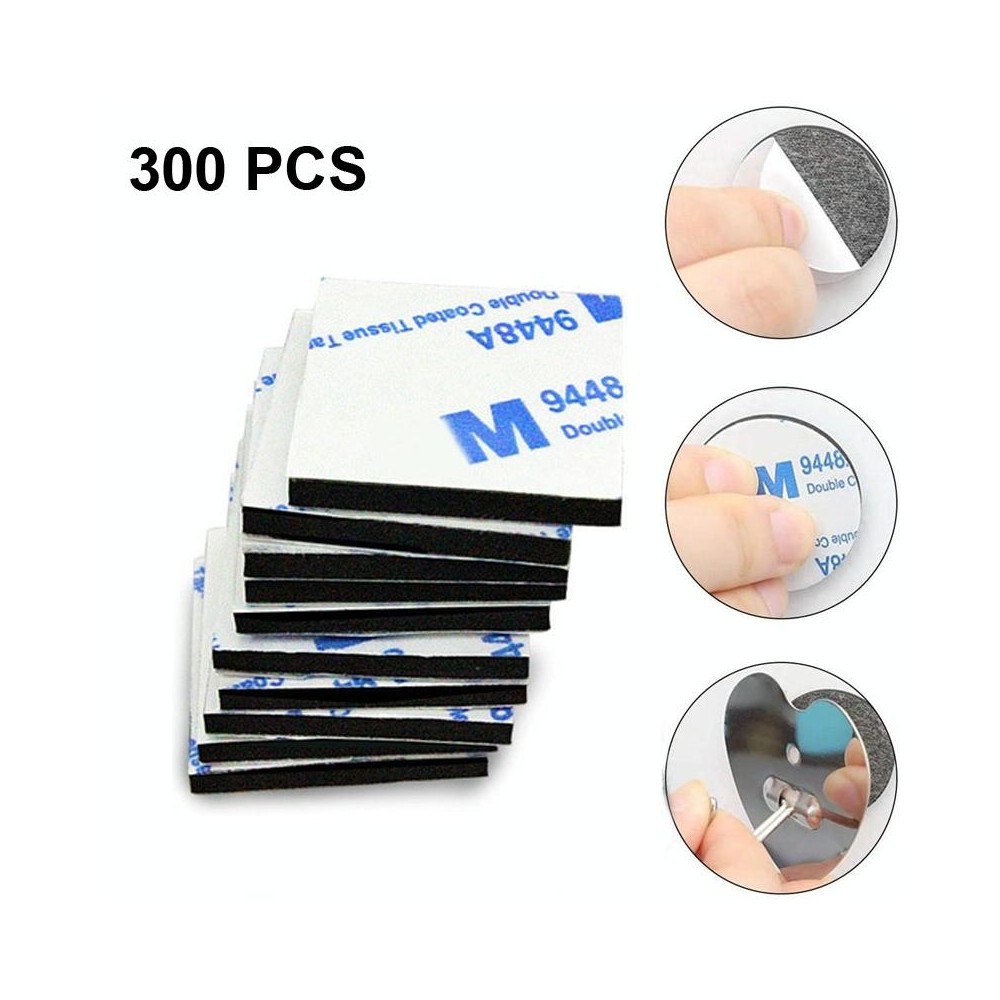 300 PCS 20x20x1.5mm Square EVA Foam Double-sided Adhesive High-viscosity Sponge Sticker(White)